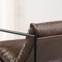 Eithan Faux Leather Sling Accent Chair